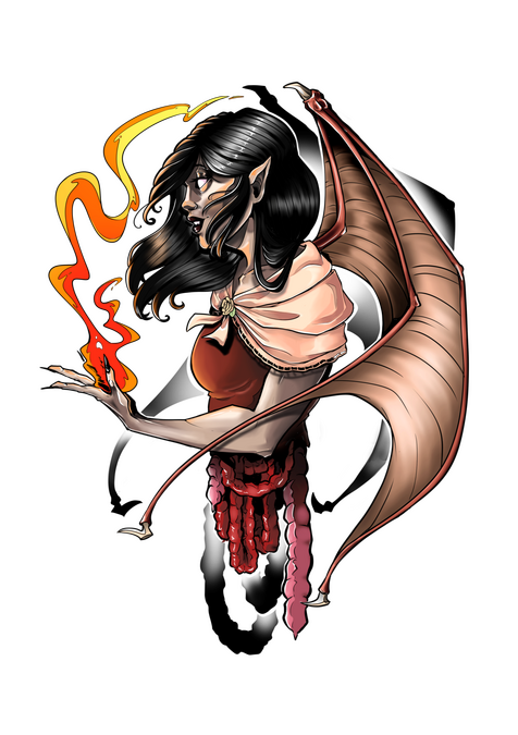 Manananggal Design for Sashiko apprenticeship challenge